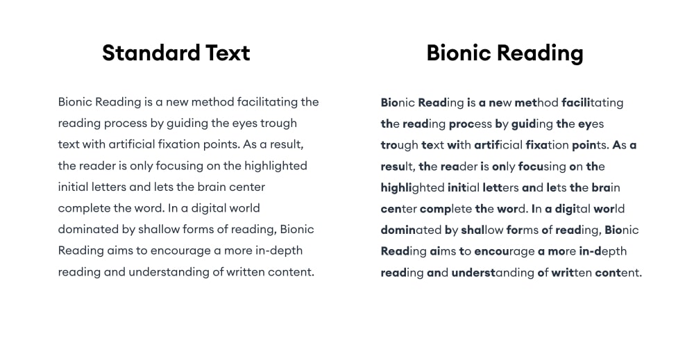 Bionic Reading Before vs. After