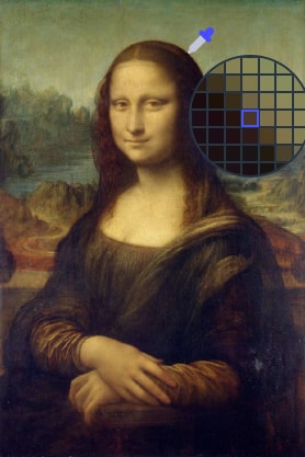 Image Color Picker Tool on Mona Lisa Painting