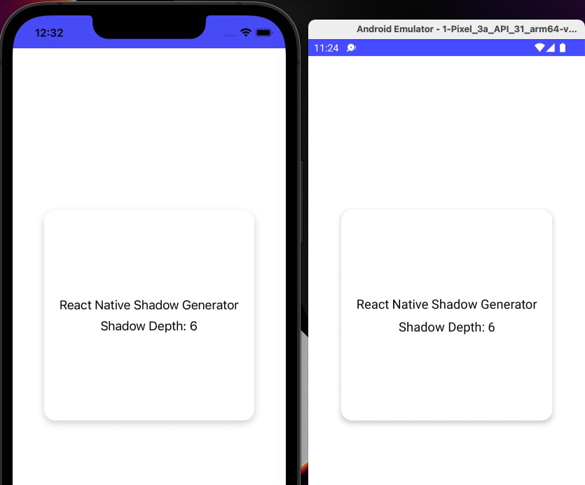 React Native Shadows on iOS and Android Emulators