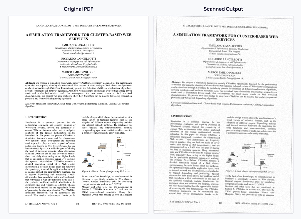 Scanned PDF Converter Before and After